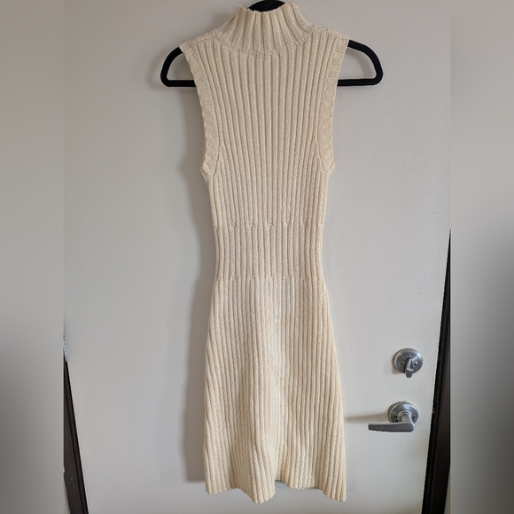 Moda Cream Ribbed Knit Midi Dress - Picture 3 of 3